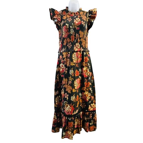 Sea New York Pascale Smocked Cotton Midi Dress Size 0 - Picture 2 of 8